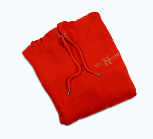 Hoodie red with gold