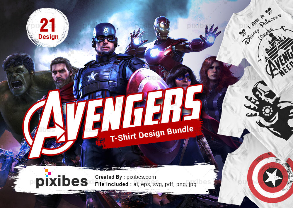 Download 21 Editable Marvel Avengers T Shirt Designs Bundle Pixibes