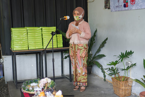 sambutan dari Sri Ratna Handayani pemilik Handayani Geulis Batik Bogor