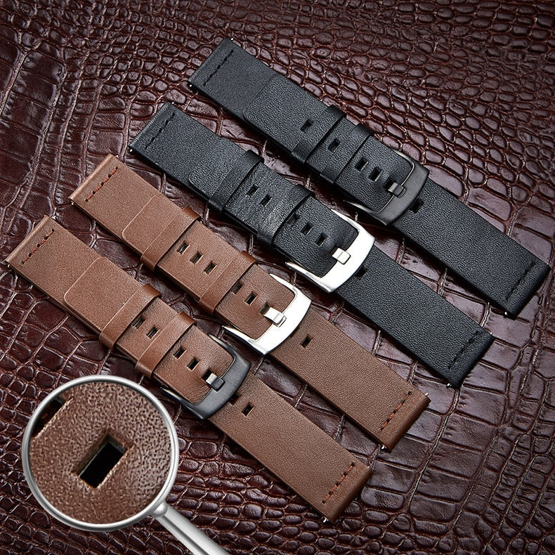 20 22mm Watch Band for Samsung Galaxy Active Genuine Leather Watchband ...