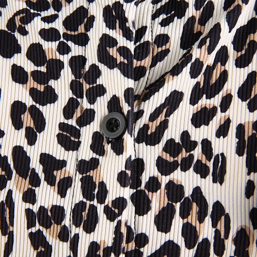 Y2K Style Leopard Printing Button Front Crop Tops – Find Epic Store