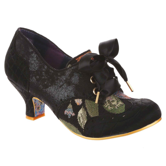 Irregular Choice Women's 4136-82 Cobbles Lace-Up Heel Shoes Black