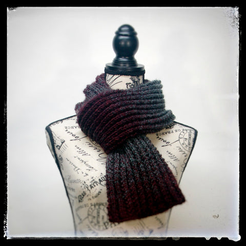 The new "Bordeauxlicious" Hand-knit Scarf image.
