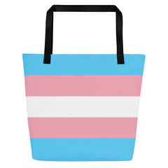 Transgender Pride Flag | Tote Bag | Large | Blue Pink White image.
