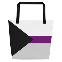 Demisexual Pride Flag | Tote Bag | Large | Black Grey White Purple image.