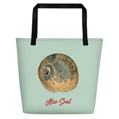 Moon Snail Shell Black & Rust | Tote Bag | Large | Sage image.