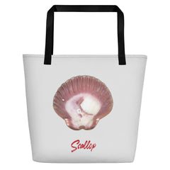 Scallop Shell Magenta | Tote Bag | Large | Silver image.