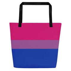 Bisexual Pride Flag | Tote Bag | Large | Magenta Lavender Royal Blue image.