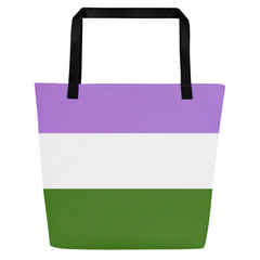 Genderqueer Pride Flag | Tote Bag | Large | Lavender White Green image.