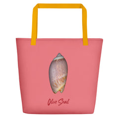 Olive Snail Shell Brown | Tote Bag | Large | Salmon image.