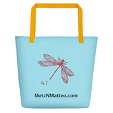Metz & Matteo Dragonfly Logo | Tote Bag | Large | Sky Blue image.