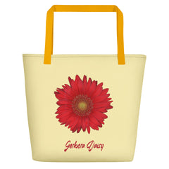 Gerbera Daisy Flower Red | Tote Bag | Large | Sunshine image.