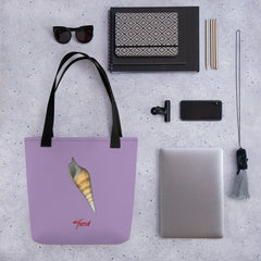 Turrid Shell Tan | Tote Bag | Small | Lavender image.