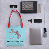 Metz & Matteo Dragonfly Logo | Tote Bag | Small | Sky Blue image.