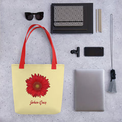 Gerbera Daisy Flower Red | Tote Bag | Small | Sunshine image.