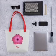 Phlox Flower Detail Pink | Tote Bag | Small | Silver image.