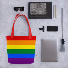 Gay Pride Flag (1979) | Tote Bag | Small | Rainbow image.