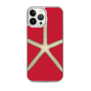Finger Starfish Shell Top | iPhone Case | Red Background