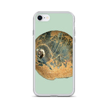 Load image into Gallery viewer, Moon Snail Shell Black &amp; Rust Apical | iPhone Case | Sage Background
