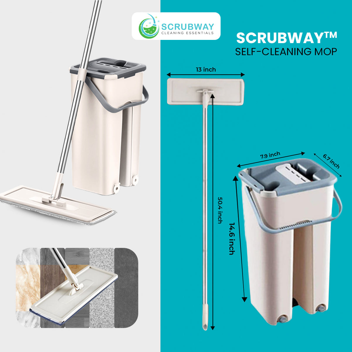 Self cleaning mop 2. Торговая марка: HAUSWELL Smart Mop. Швабра HAUSWELL, длина 130 см. Self-Cleaning.