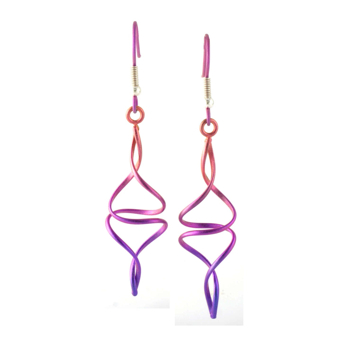Wirework Sophisticated Twist Titanium Earrings Pink