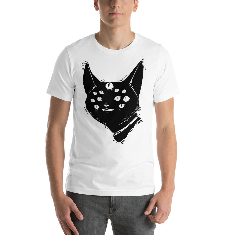 Many Eyed Monster Cat, Unisex White T-Shirt – CellsDividing