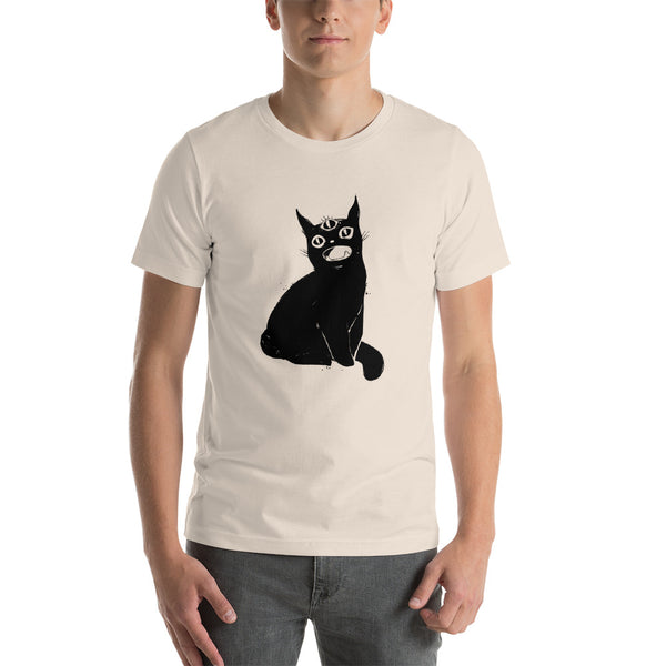 Creepy Cute Black Cat T-Shirt, Third Eye Kitty Top – CellsDividing