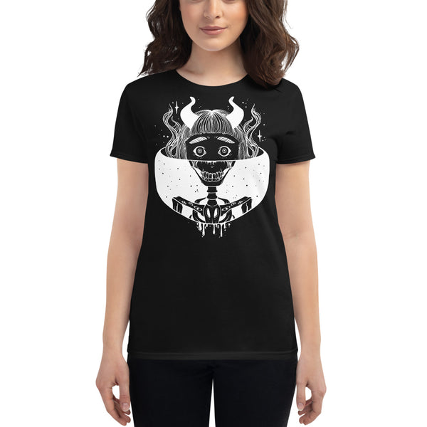 Skeleton Girl, Ladies T-Shirt, Black – CellsDividing