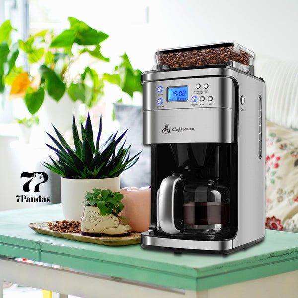 12 Cup Programmable Drip Coffee Machine with Auto-grinding