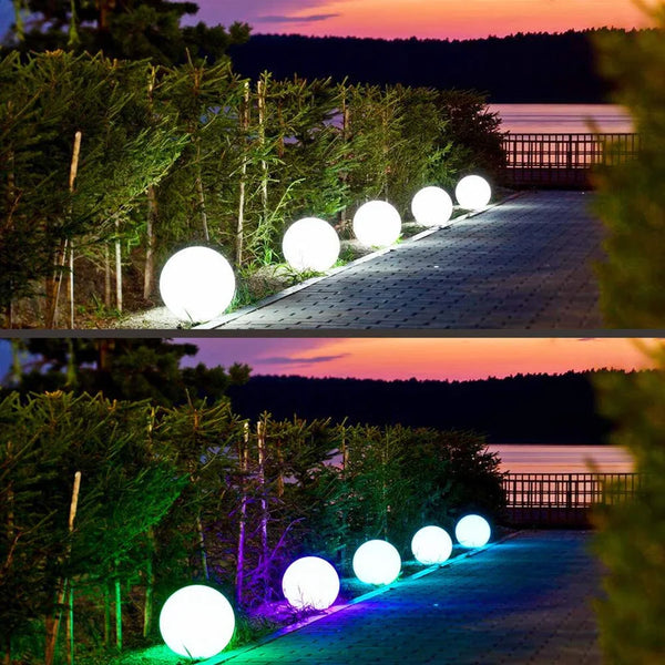 30CM OUTDOOR FULLMOON RGB LED Ball Light Solar Charging IP65 2