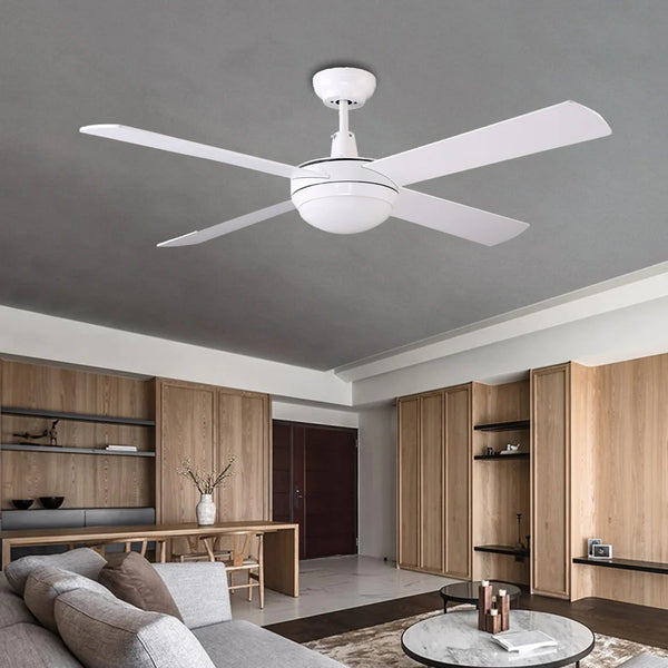 HAWAII 132cm / 52 inch 4 Blade DC Modern Ceiling Fan with LED light 4000K White 2