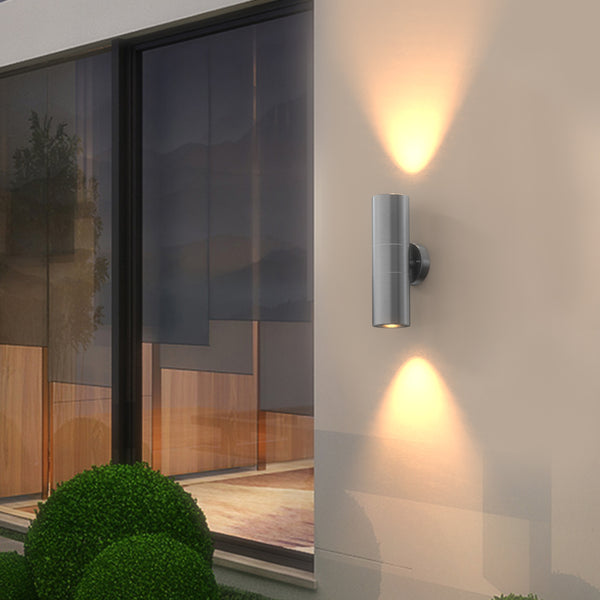 HELSINKI Up & Down Exterior Wall Light Stainless Steel 2XGU10 IP44 included