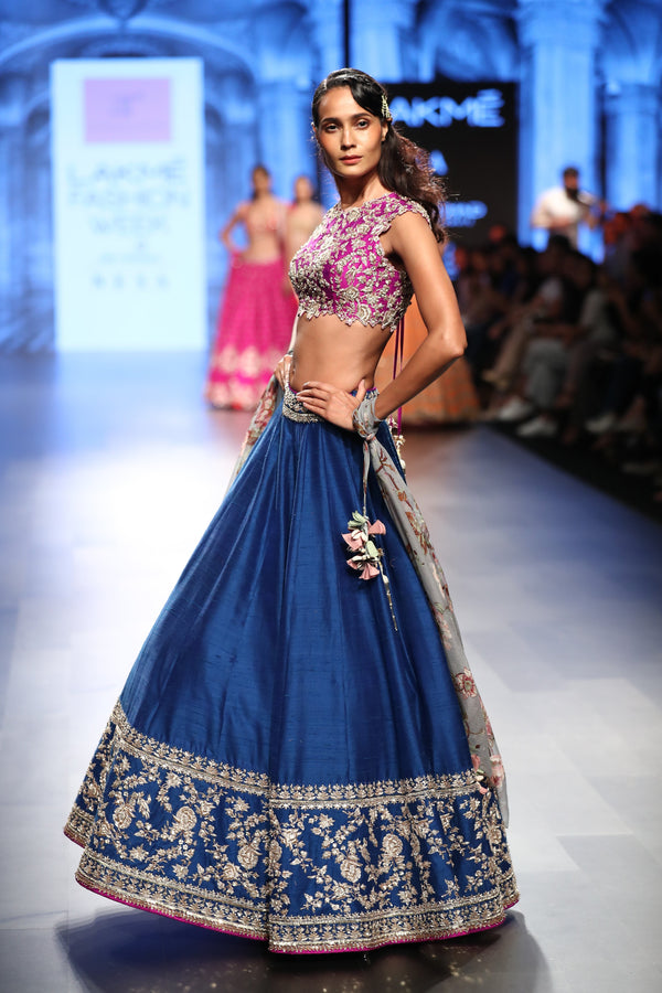 Best Color Combination Royal Blue Lehenga In Lower Rate – TheDesignerSaree