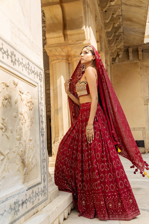 Influencer, Harshita Gupta Reveals The Story Behind Her Regal 'Laal  Chikankari' Wedding Lehenga