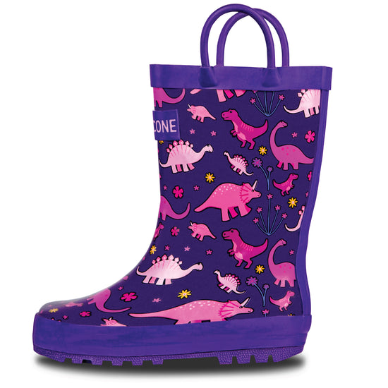 pink dinosaur rain boots