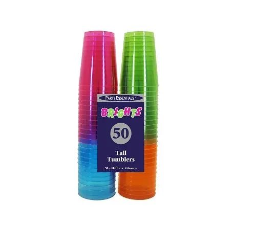 12oz Neon Assorted UV Blacklight Reactive Soft Plastic Glow Party Cups