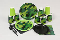 Camouflage Plates, Cups, and Napkins
