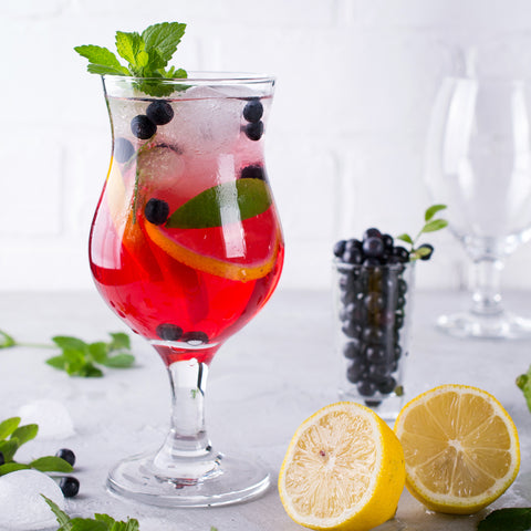 Fourth of July Cocktail Blueberry Mint Sparkling Sangria