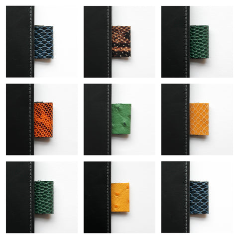 Mark+Fold leather diary cover, Doe leather, Leather swatches