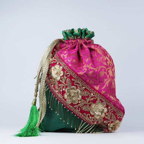Handled Multicolor Handmade Royal Wedding Potli Bags at Rs 850/piece in  Jaipur
