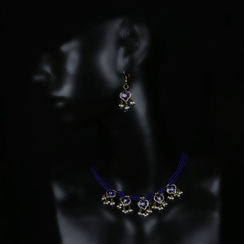 Pandora Signature Logo Two-tone Circles Necklace and Earrings Set