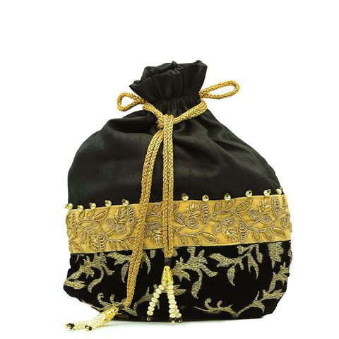 Kochiaan - Pretty in black, velvet handmade potli bag with tassels, easy to  carry and perfect for all occasions ! Sale Was 2000 pkr Now 1500 pkr only.  . . . . . . . . . . .