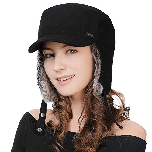 Winter Faux Fur Earflap Trapper Hunting Hat Military Army Cap with Ear