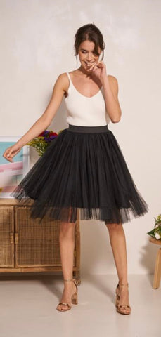 Adrian Soft Tulle Skirt - Coffee - Adorn Boutique