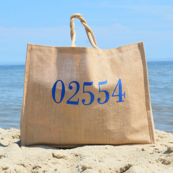 burlap beach bag