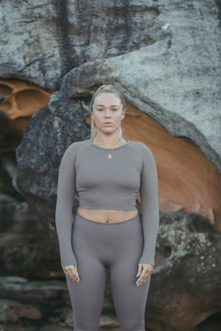 paislib in our Soft Ribbed Crewneck Tee and Lounge Leggings