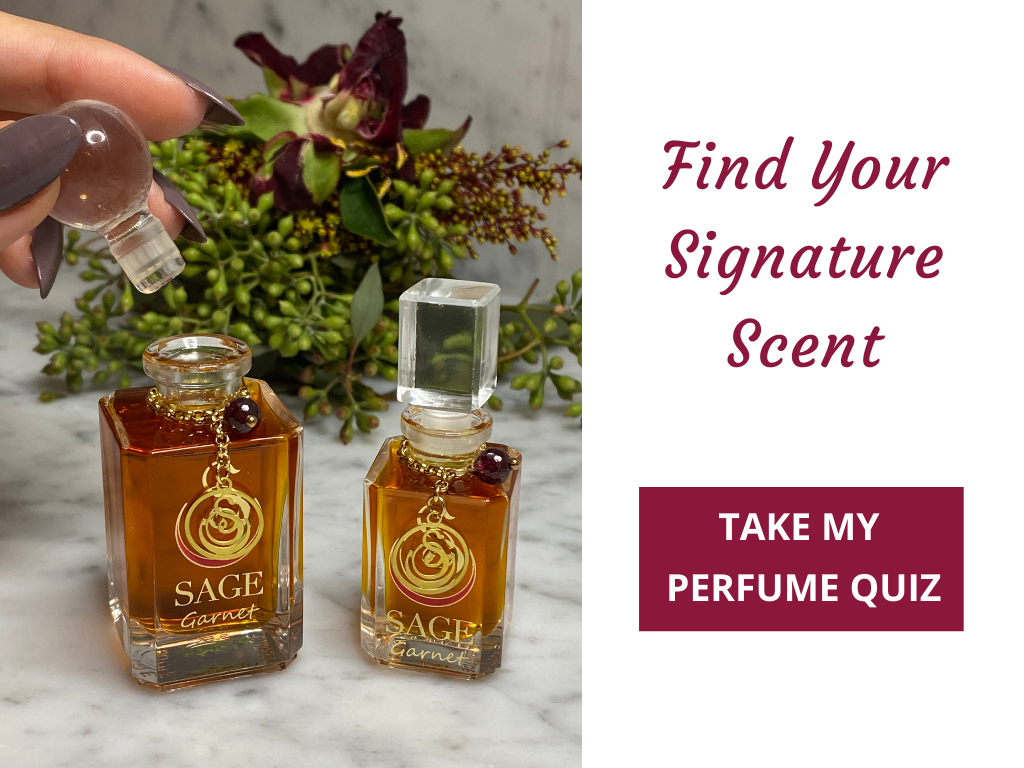Garnet Gemstone Perfume Vanity Bottle by Sage Machado, Pure Perfume Oil