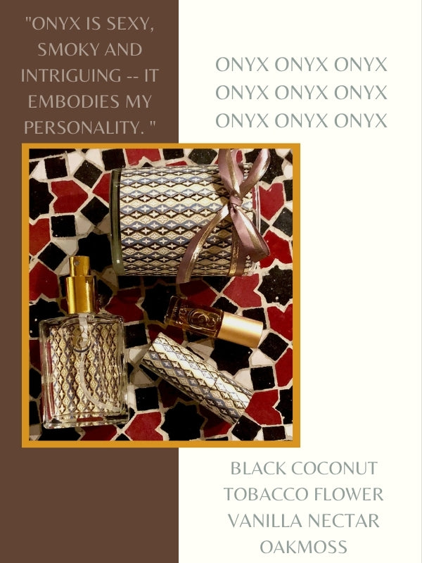 Onyx Gemstone Perfume Key Notes Black Coconut Tobacco Flower Vanilla Nectar Oakmoss