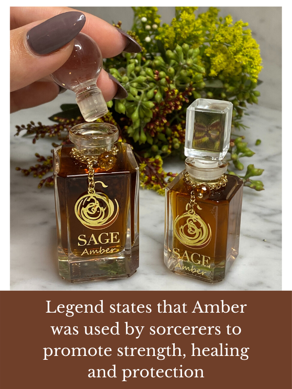 Amber Gemstone Perfume Vanity Bottle by Sage Machado, Pure Perfume Oil