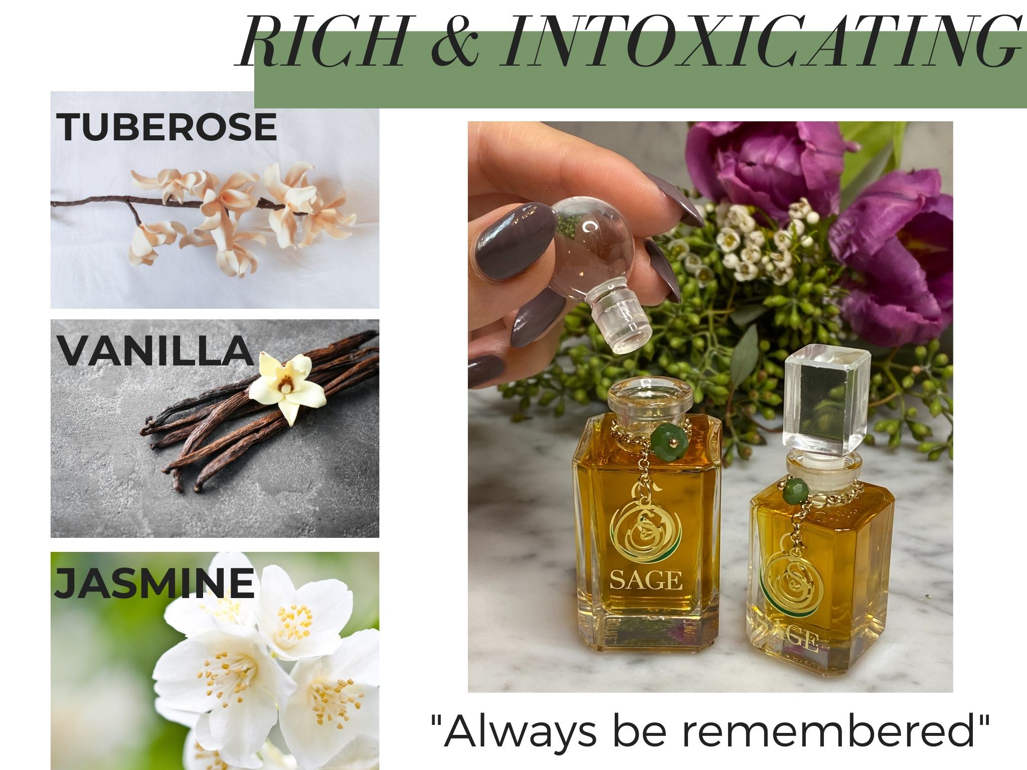 Jade Gemstone Perfume Key Notes Tuberose Vanilla Jasmine